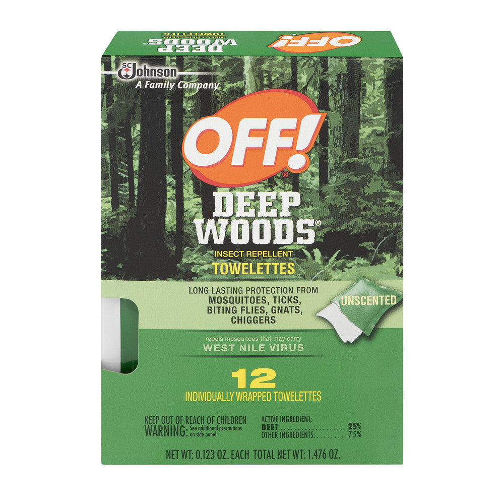 Off! Deep Woods Insect Repellent Towelettes, Long Lasting Protections by Pasteur Pharmacy