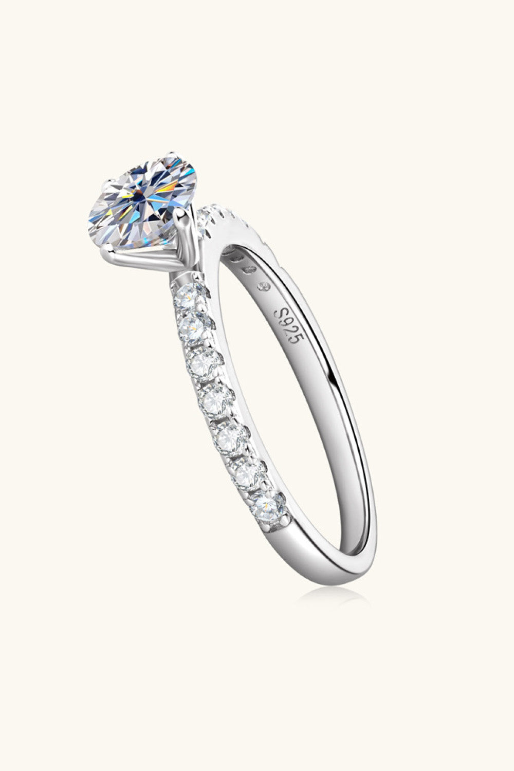 Brilliant Round Cut Sparkala™ Platinum-Plated Side Stone Ring by Sparkala