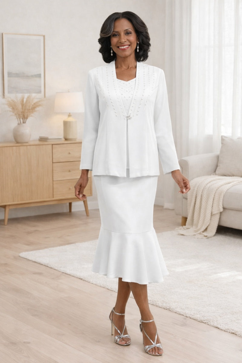CLEARANCE - Hosanna 5558 Modest 3-Piece Outfit Set Ankle Length (Size L) by DiscountDressShop