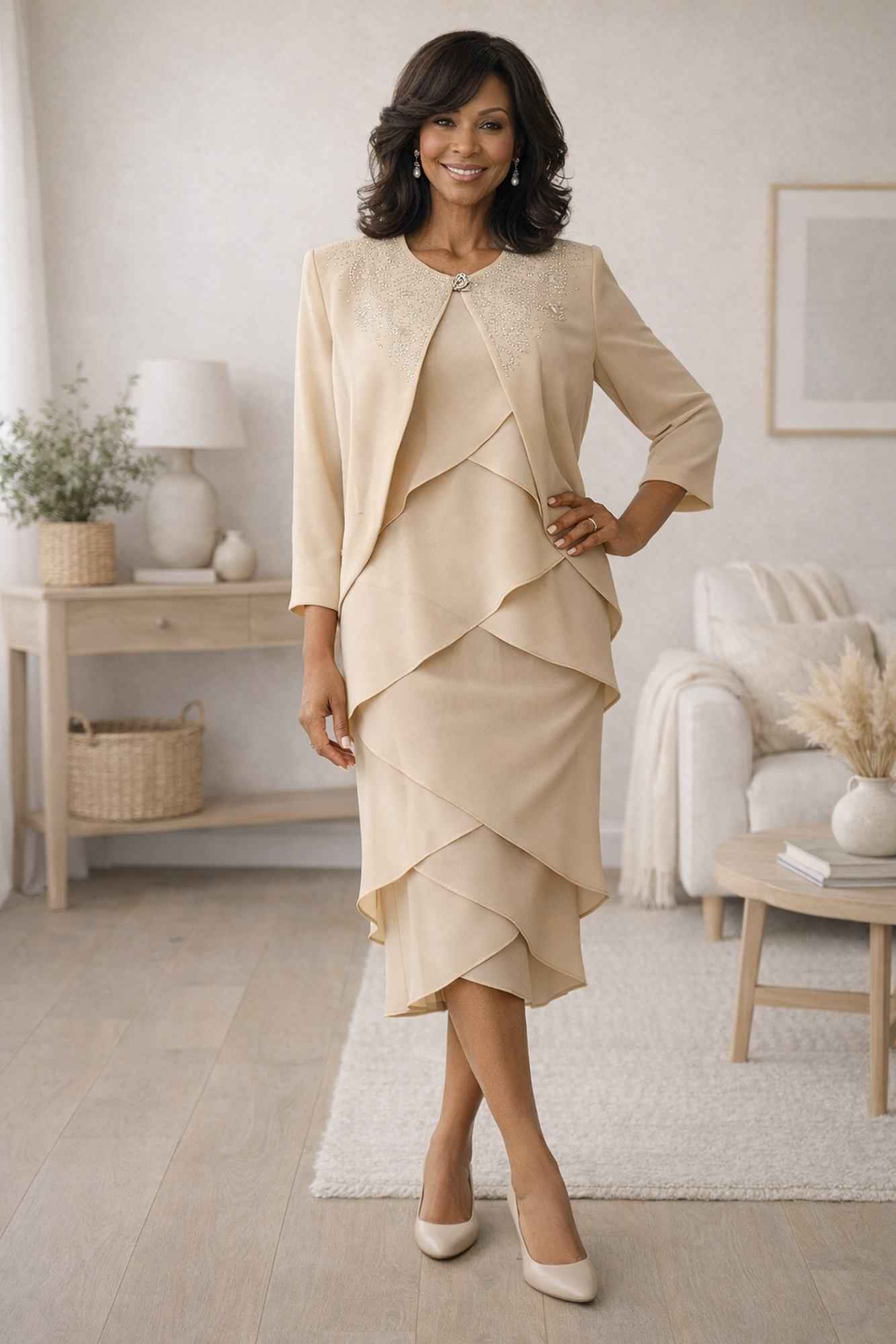 CLEARANCE - Hosanna 5575 Modest 3-Piece Outfit Set Ankle Length (Size XL) by DiscountDressShop