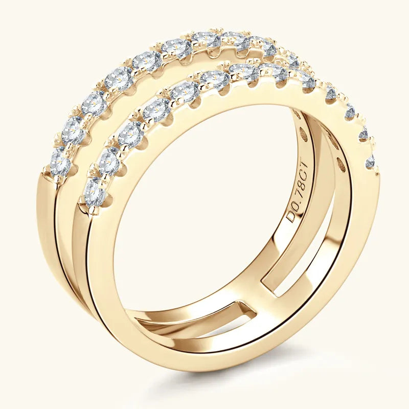 925 Sterling Silver Sparkala™ Double Layered Ring by Sparkala