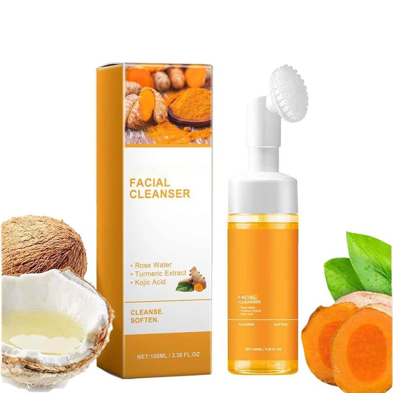 1Pcs Turmeric Facial Cleanser,Urmeric Facial Cleanser，Turmeric Foaming Cleanser,Deep Cleansing of Facial Skin， Turmeric Foaming Cleanser for All Skin by Korean Skin Care