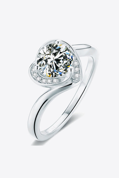 1 Carat Sparkala™ Platinum Over Pure Sterling Silver Heart Ring by Sparkala