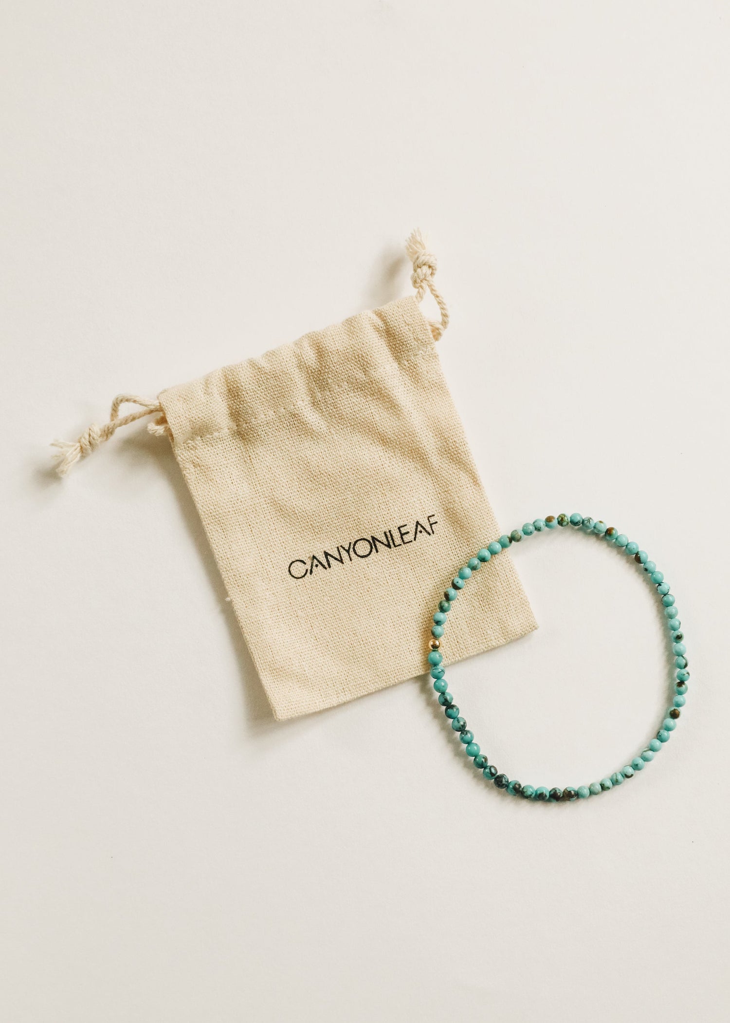 Natural Turquoise + 14K Gold Filled || Beaded Stretch Bracelet by CanyonLeaf
