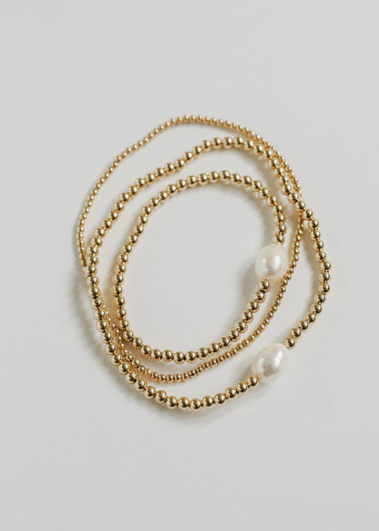 Natural Pearl + 14k Gold Filled Beaded || Anklet or Bracelet by CanyonLeaf