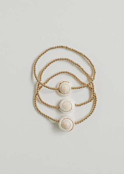 Dainty 14K Gold Filled + Sea Shell || Stretch Anklet or Bracelet by CanyonLeaf