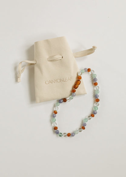 Baltic Sea Amber + Natural Gemstone || Anklet or Bracelet by CanyonLeaf