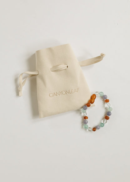 Baltic Sea Amber + Natural Gemstone || Anklet or Bracelet by CanyonLeaf
