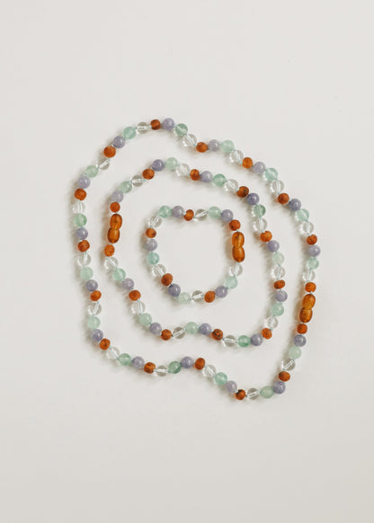 Baltic Sea Amber + Natural Gemstone || Anklet or Bracelet by CanyonLeaf