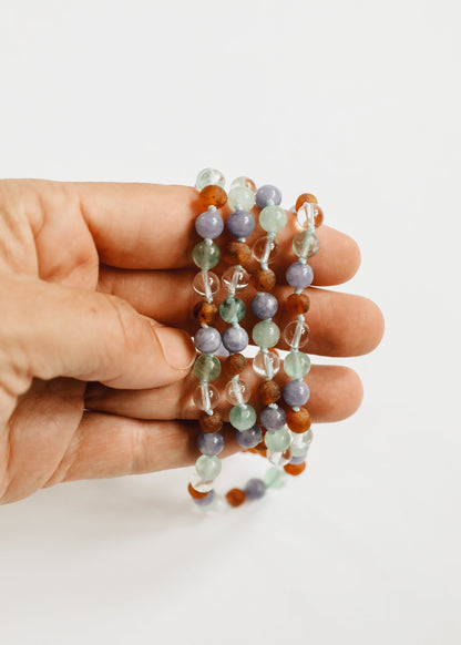 Baltic Sea Amber + Natural Gemstone || Beaded Necklace by CanyonLeaf