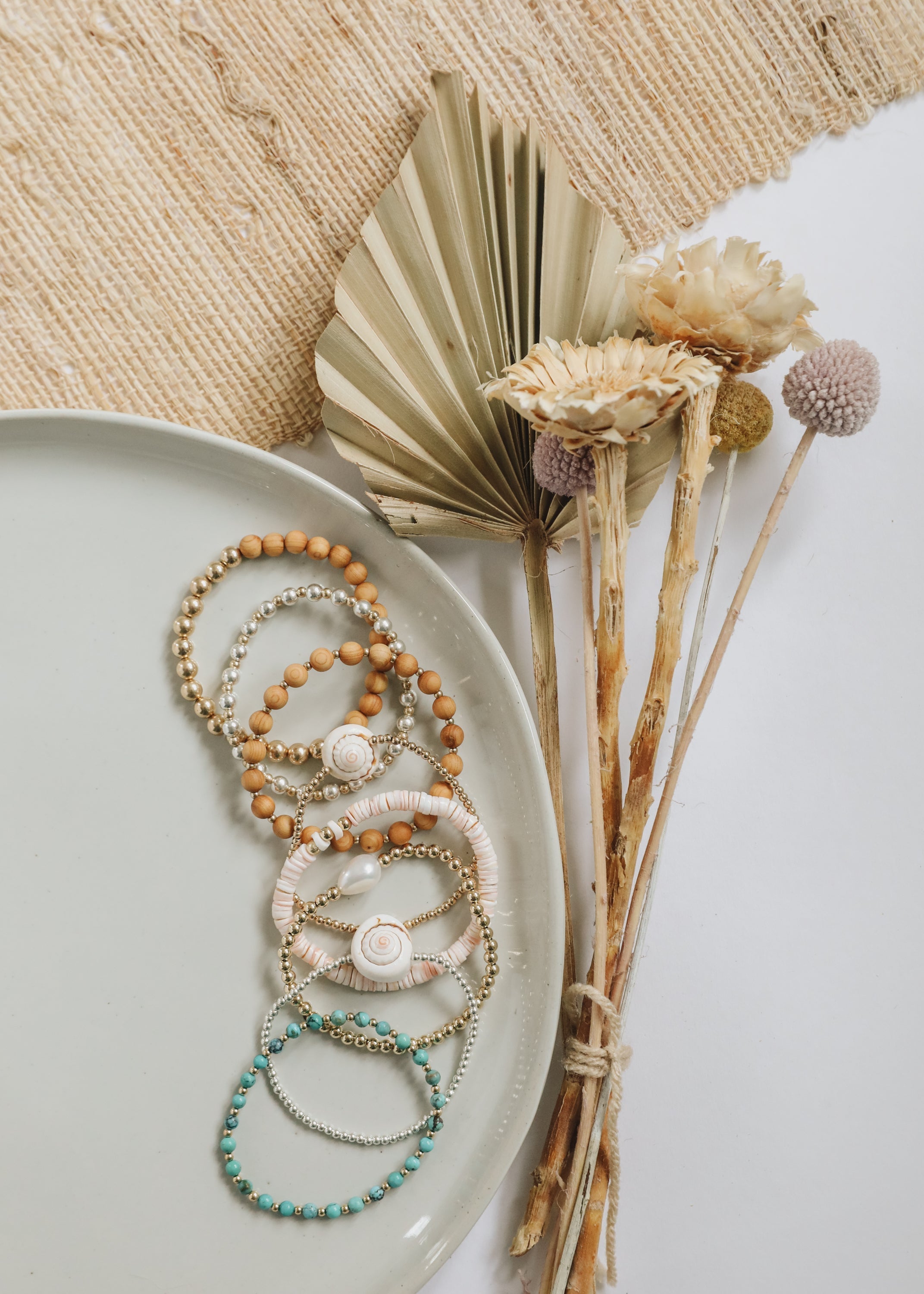Sterling Silver + Sea Shell || Beaded Anklet or Bracelet by CanyonLeaf
