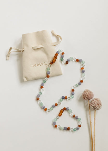 Baltic Sea Amber + Natural Gemstone || Anklet or Bracelet by CanyonLeaf