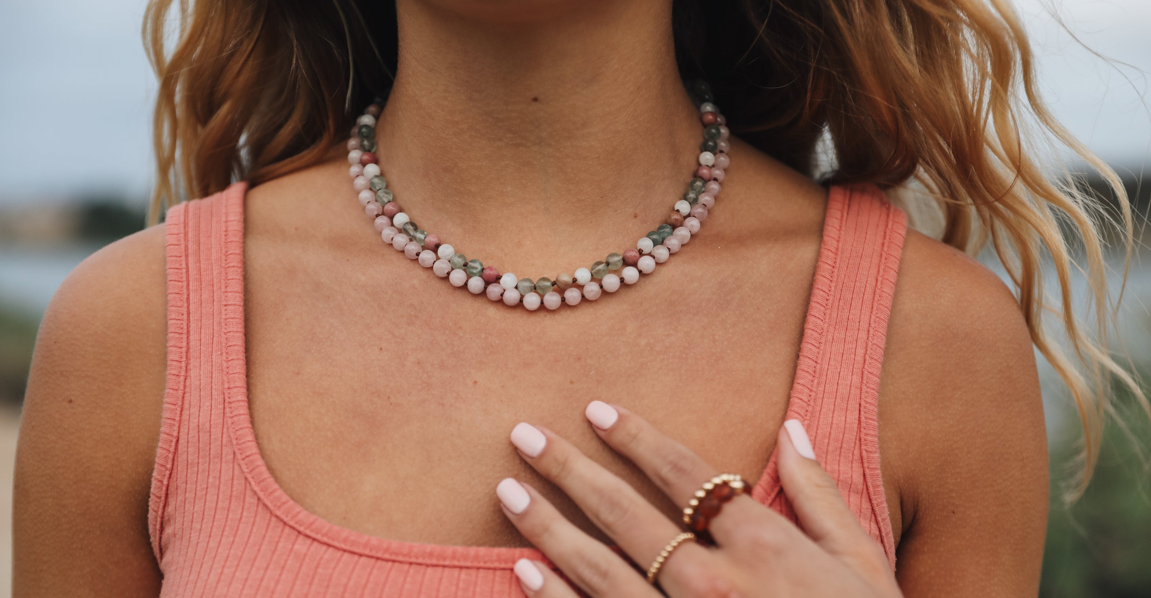 Pure Gemstone + Natural Rose Quartz || Beaded Necklace by CanyonLeaf