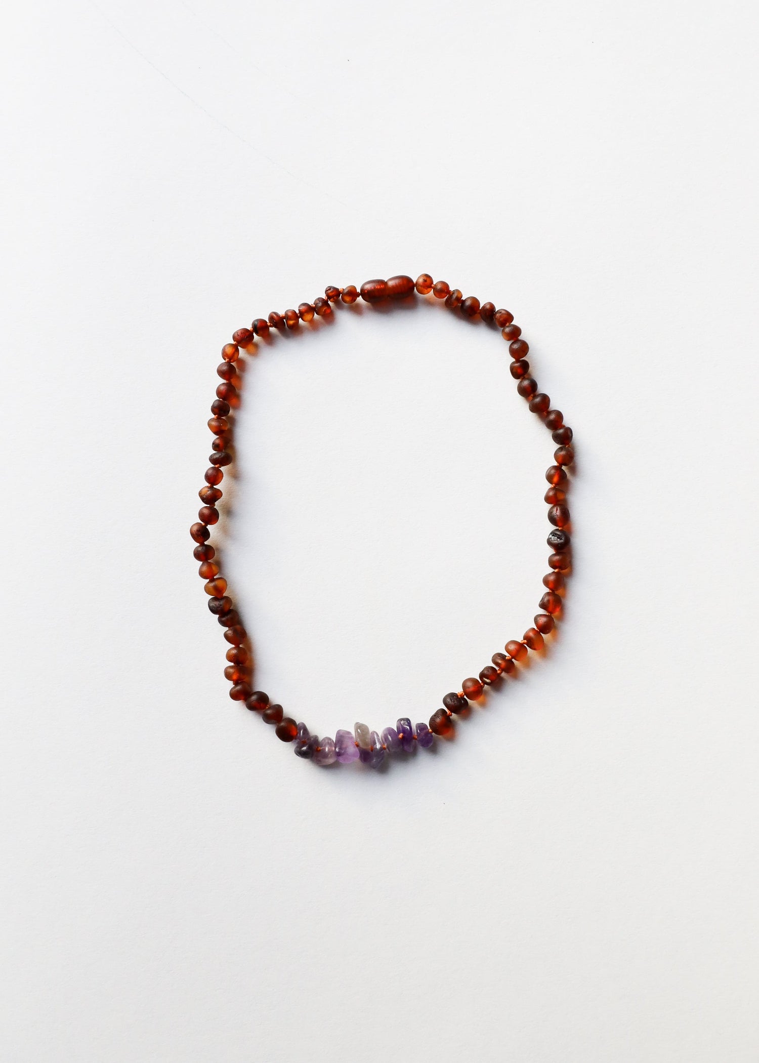 Raw Cognac Baltic Amber + Raw Amethyst || Necklace Set by CanyonLeaf