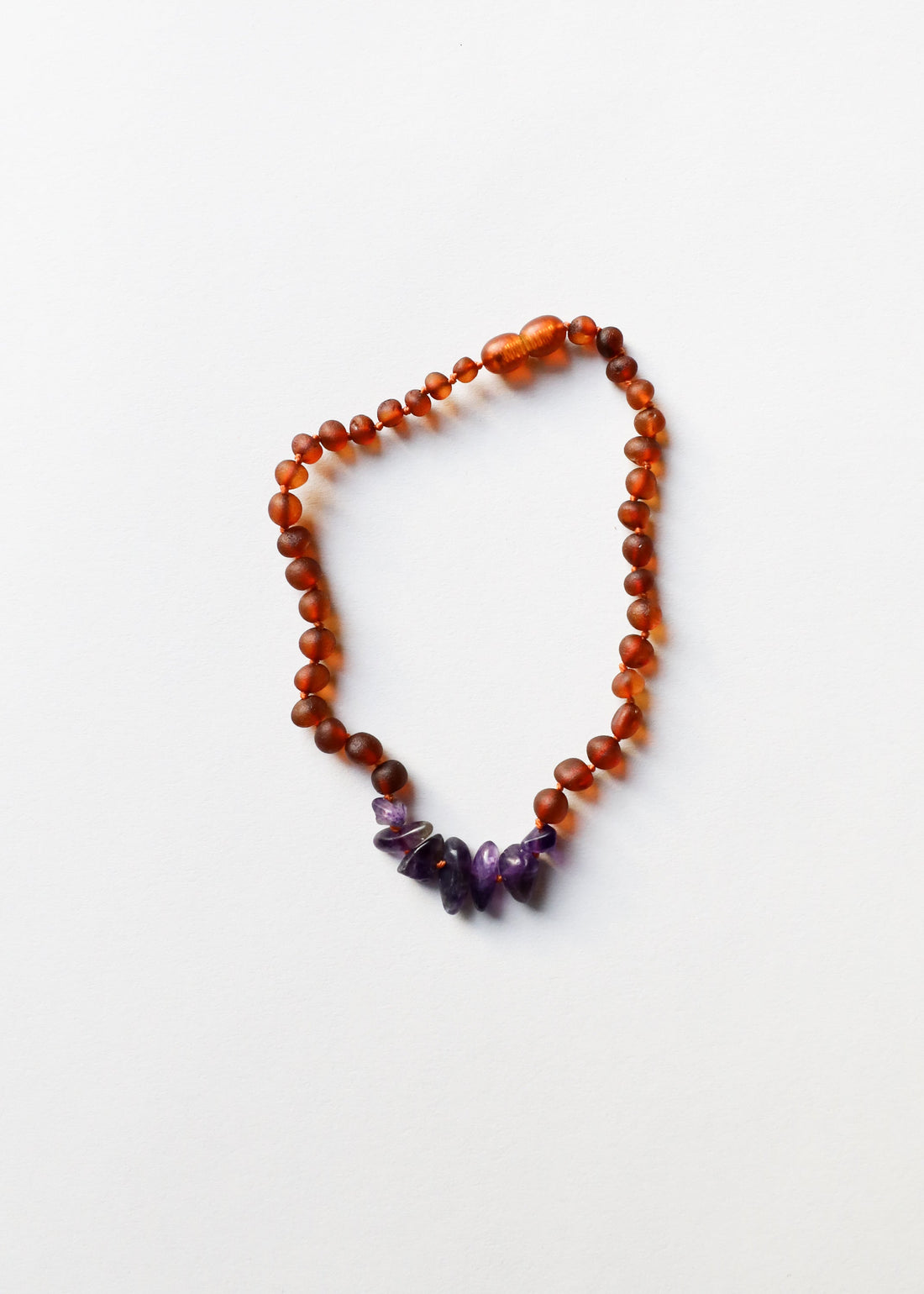 Raw Cognac Baltic Amber + Raw Amethyst || Necklace by CanyonLeaf