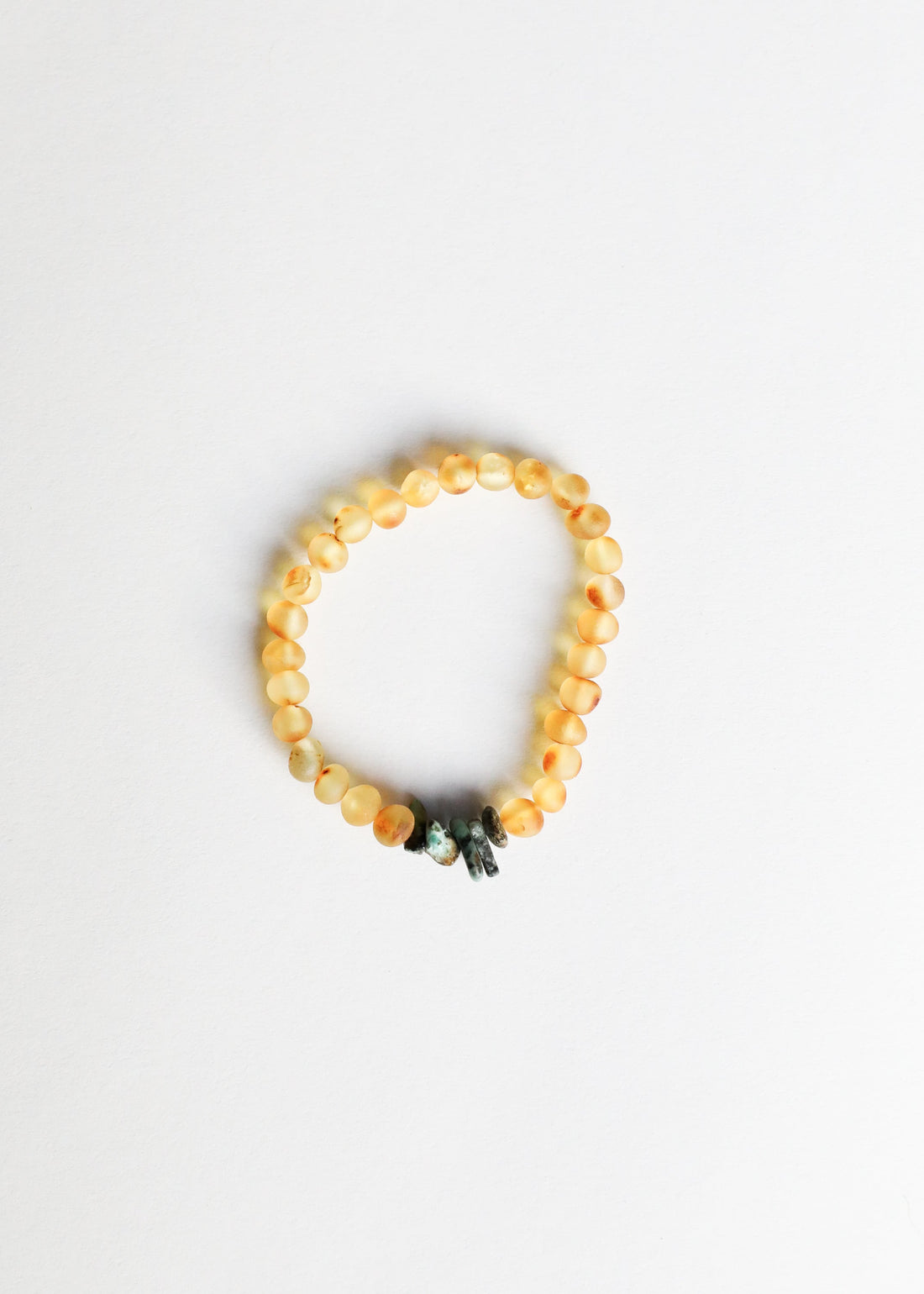 Raw Honey Baltic Amber + Raw Turquoise Jasper || Adult Bracelet by CanyonLeaf