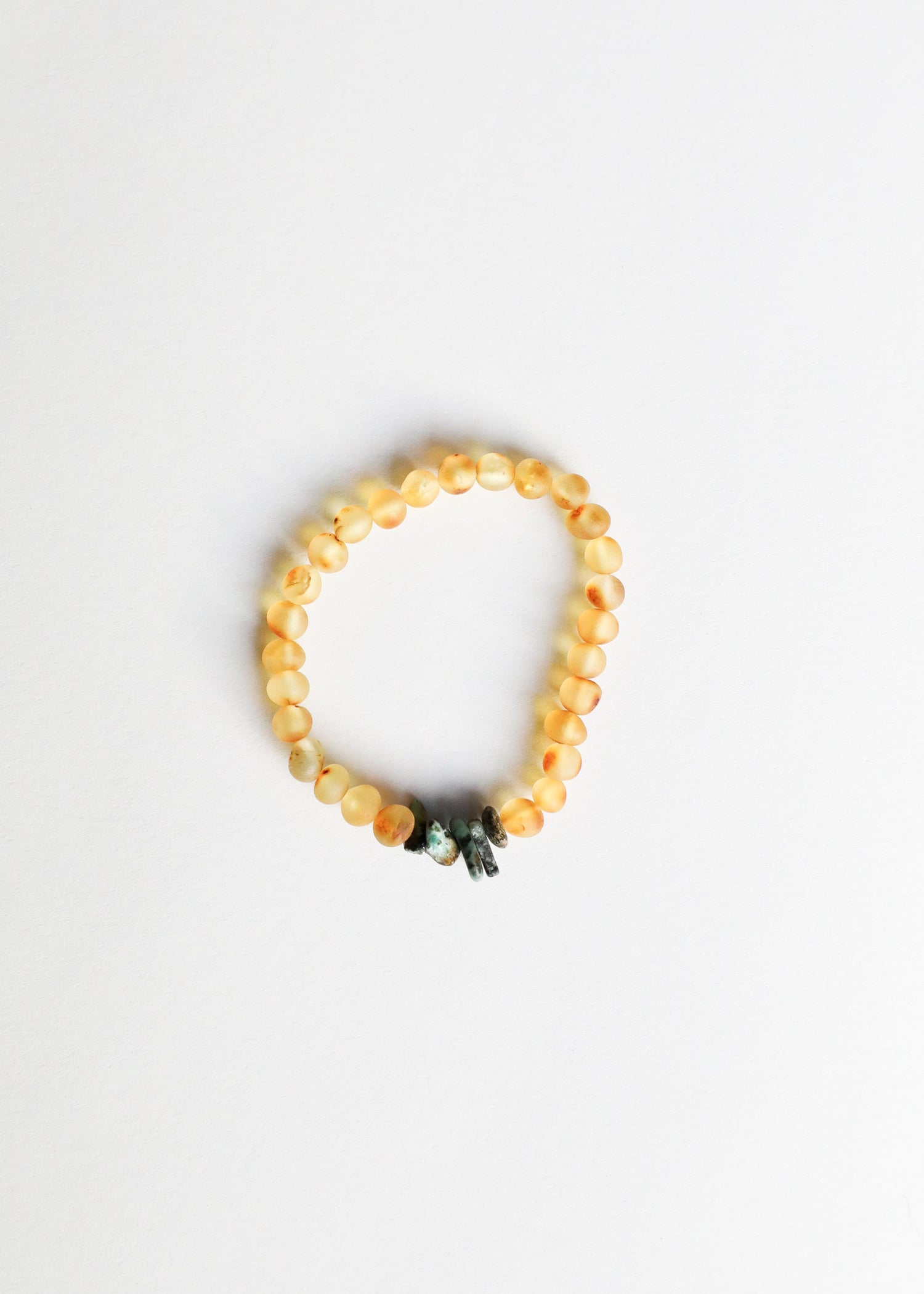 Raw Honey Baltic Amber + Raw Turquoise Jasper || Adult Bracelet by CanyonLeaf