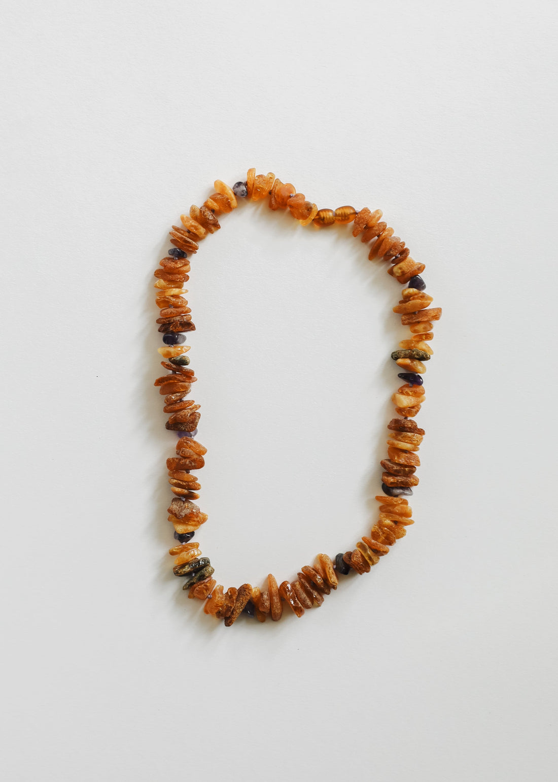 Pet Necklace: Raw Baltic Amber + Raw Amethyst by CanyonLeaf