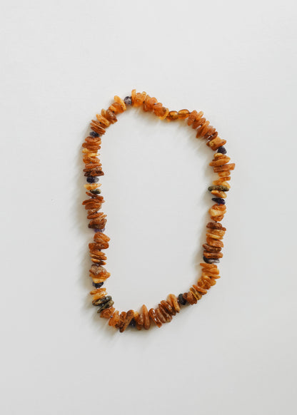 Pet Necklace: Raw Baltic Amber + Raw Amethyst by CanyonLeaf