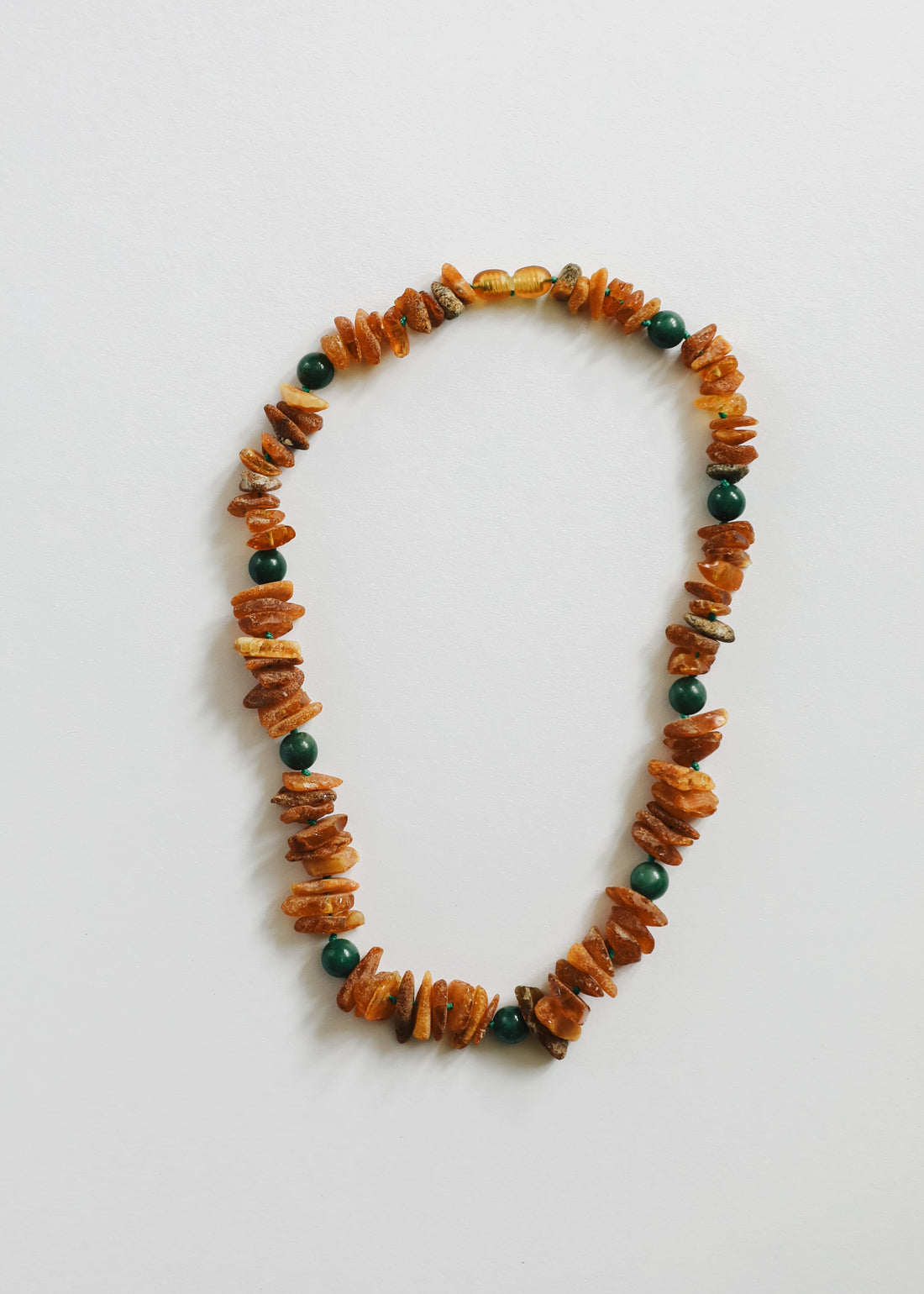 Pet Necklace: Raw Baltic Amber + Natural Green Jade by CanyonLeaf
