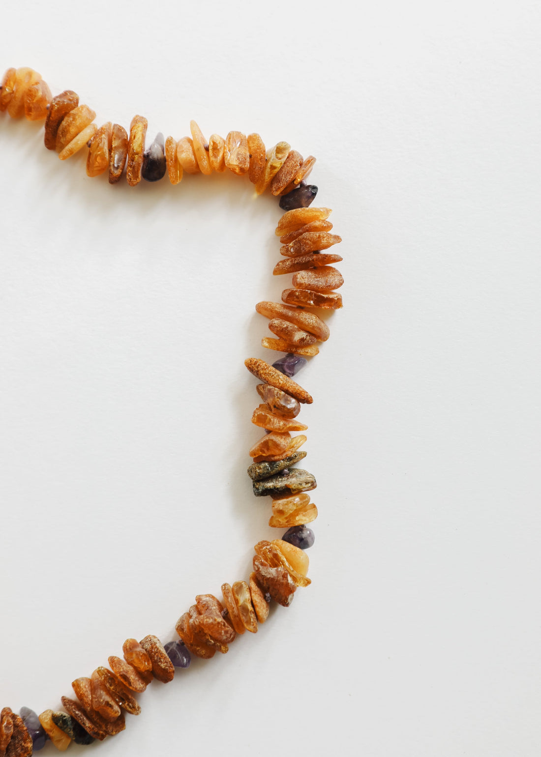 Pet Necklace: Raw Baltic Amber + Raw Amethyst by CanyonLeaf