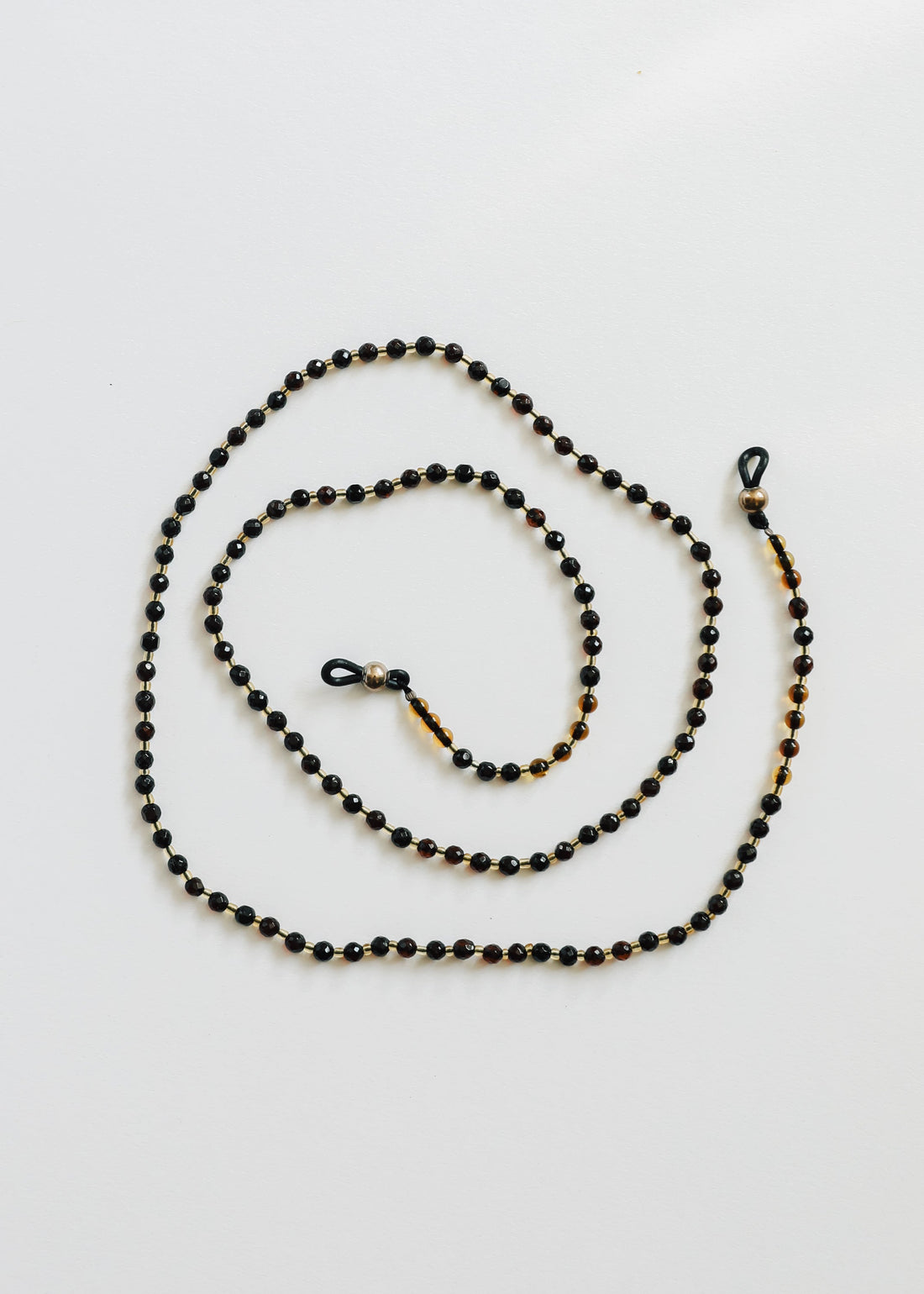 Baltic Sea Amber + Gemstone || Beaded Eyeglass Necklace - Natural Black by CanyonLeaf