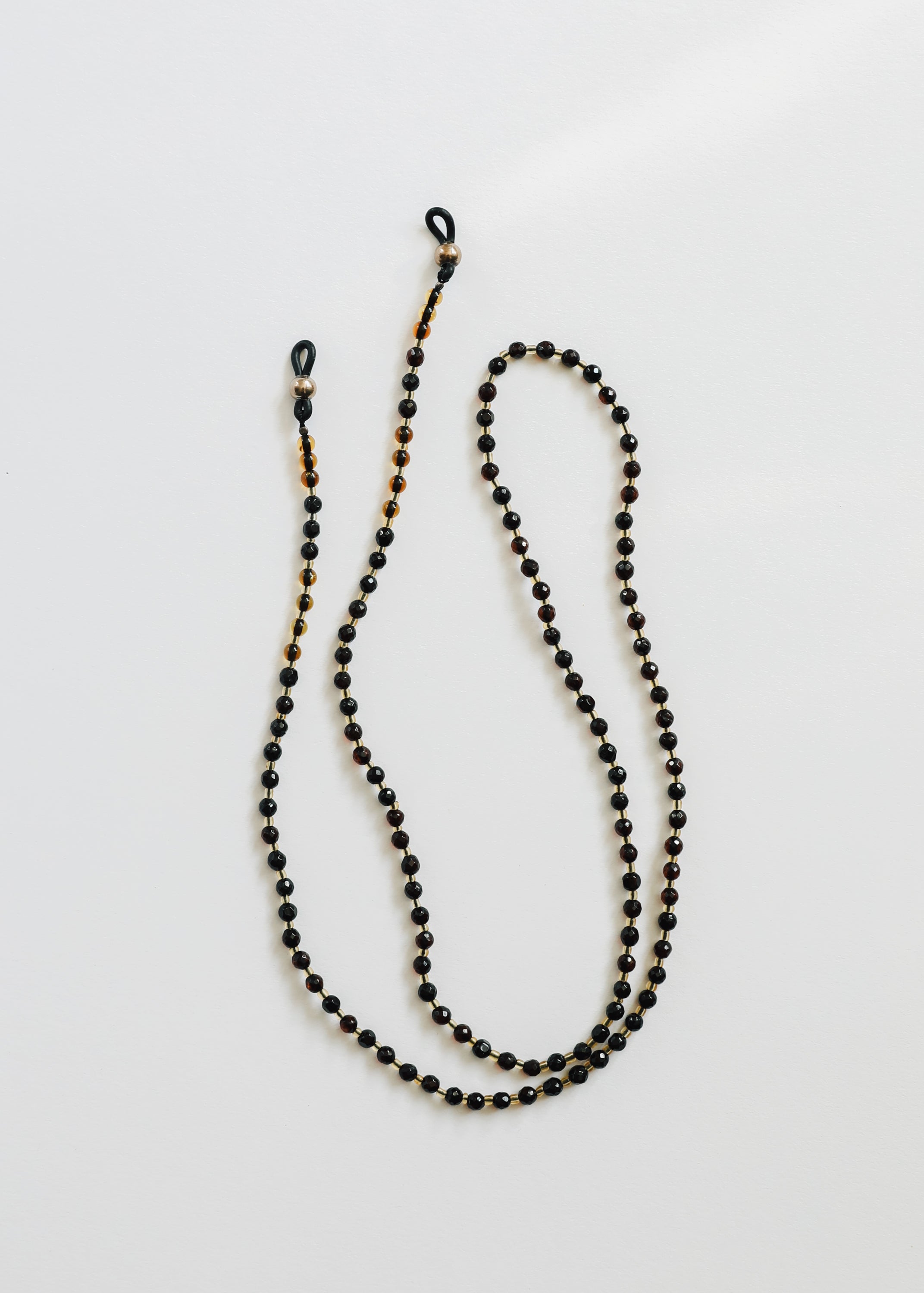 Baltic Sea Amber + Gemstone || Beaded Eyeglass Necklace - Natural Black by CanyonLeaf