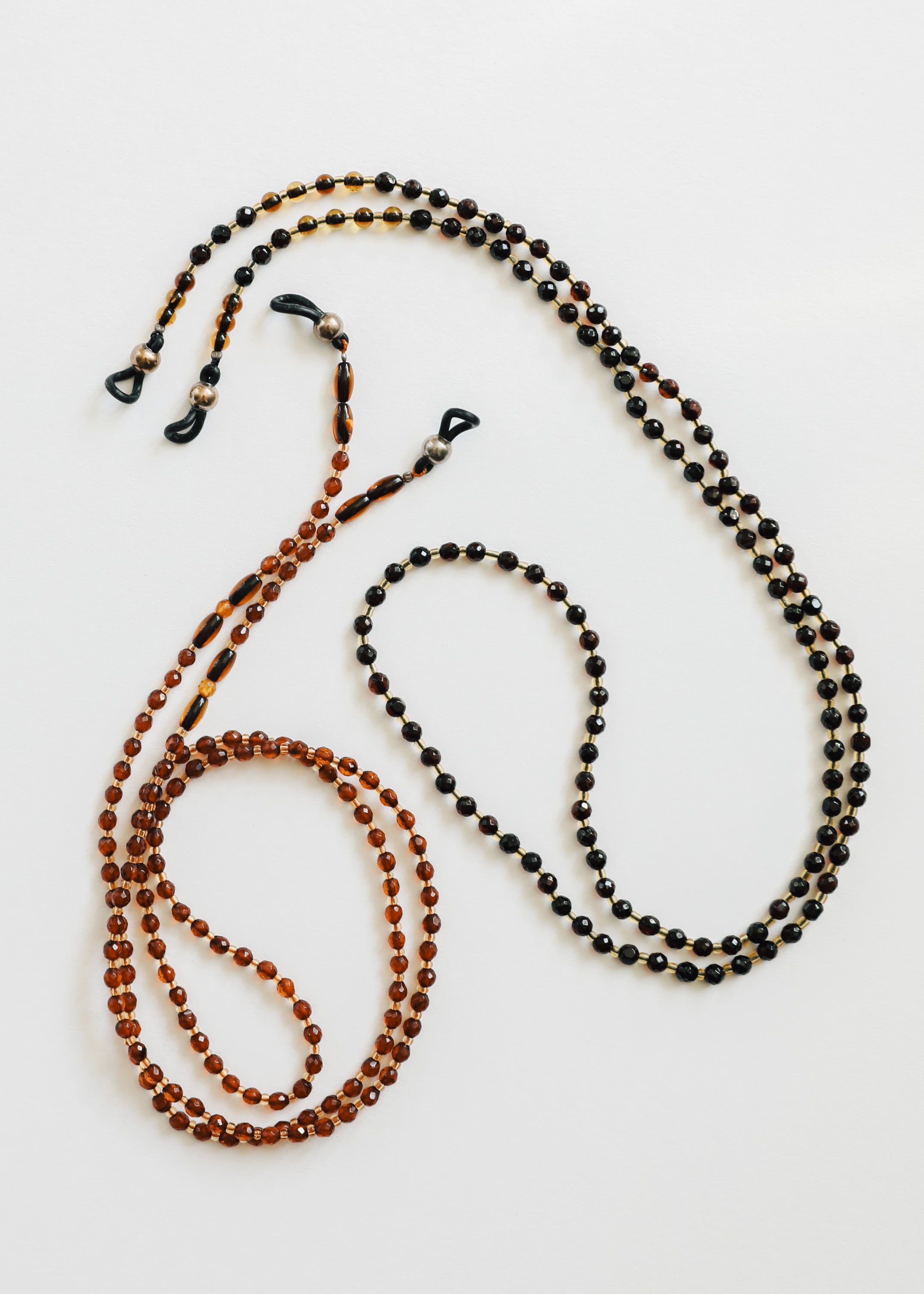 Baltic Sea Amber + Gemstone || Beaded Eyeglass Necklace - Natural Black by CanyonLeaf