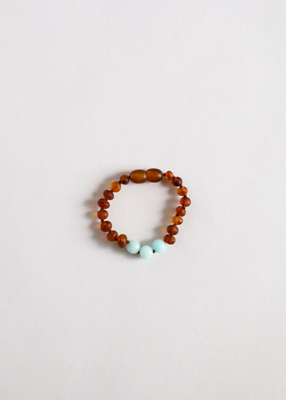 Raw Cognac Baltic Amber + Amazonite || Anklet or Bracelet by CanyonLeaf