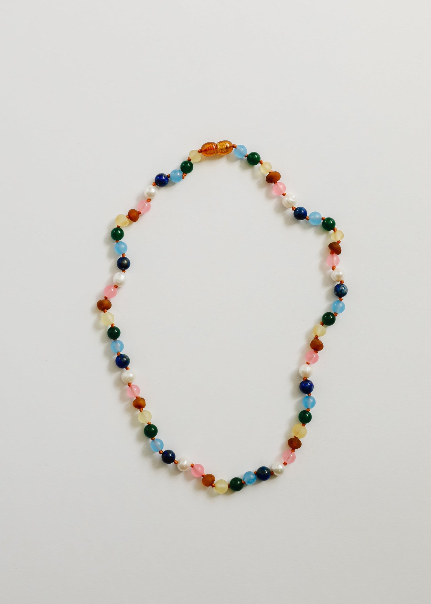 Raw Baltic Amber and Pearl Necklace + Sweet Pink Gemstones by CanyonLeaf
