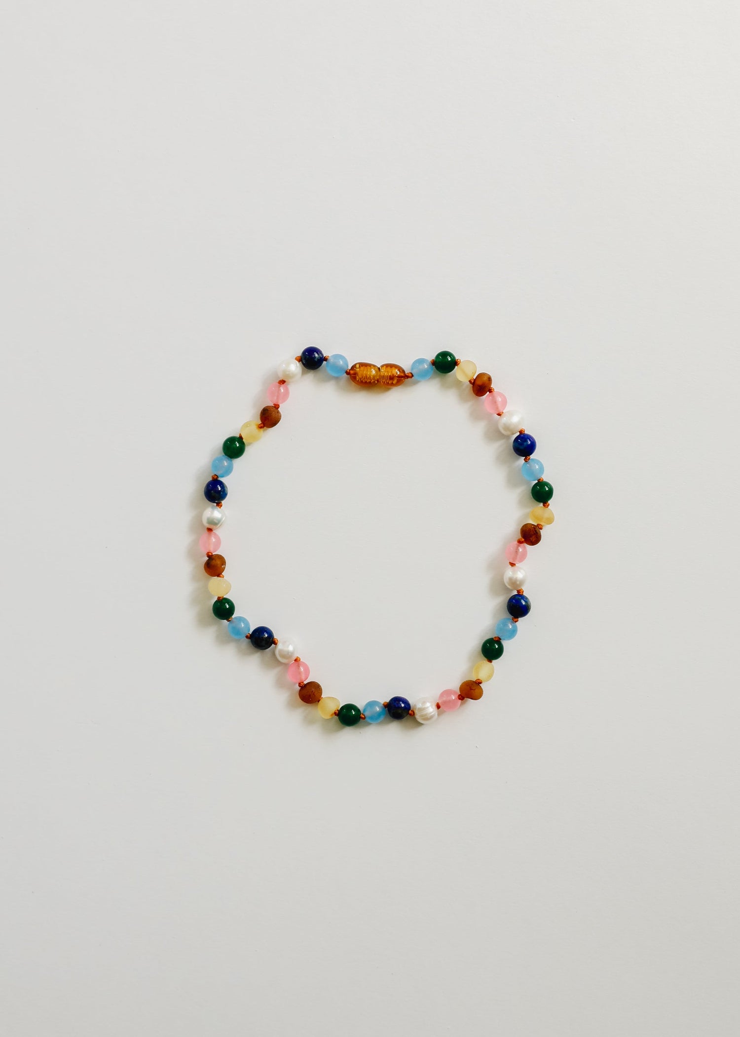 Raw Baltic Amber and Pearl Necklace + Sweet Pink Gemstones by CanyonLeaf