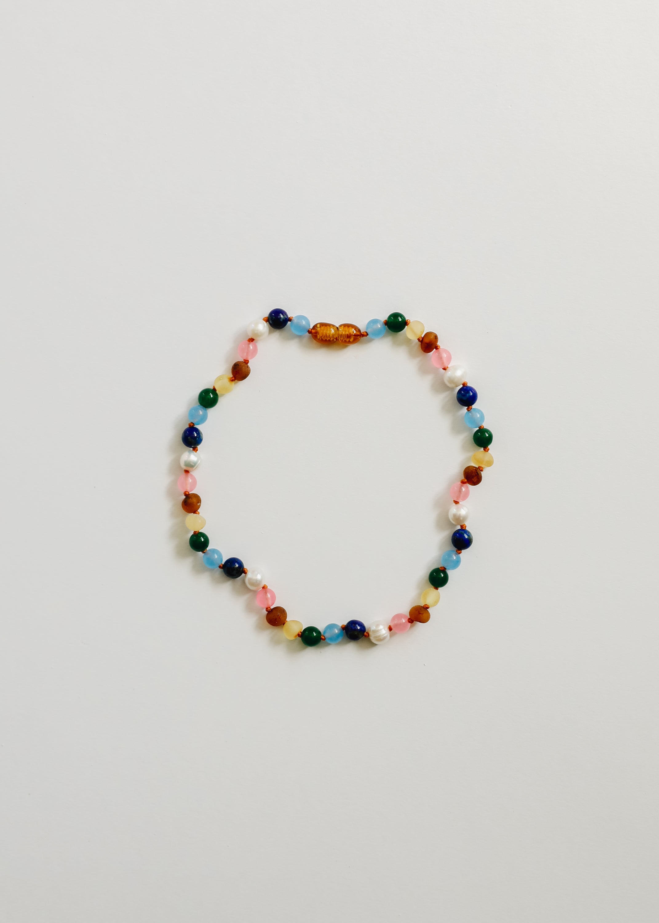 Raw Baltic Amber and Pearl Necklace + Sweet Pink Gemstones by CanyonLeaf