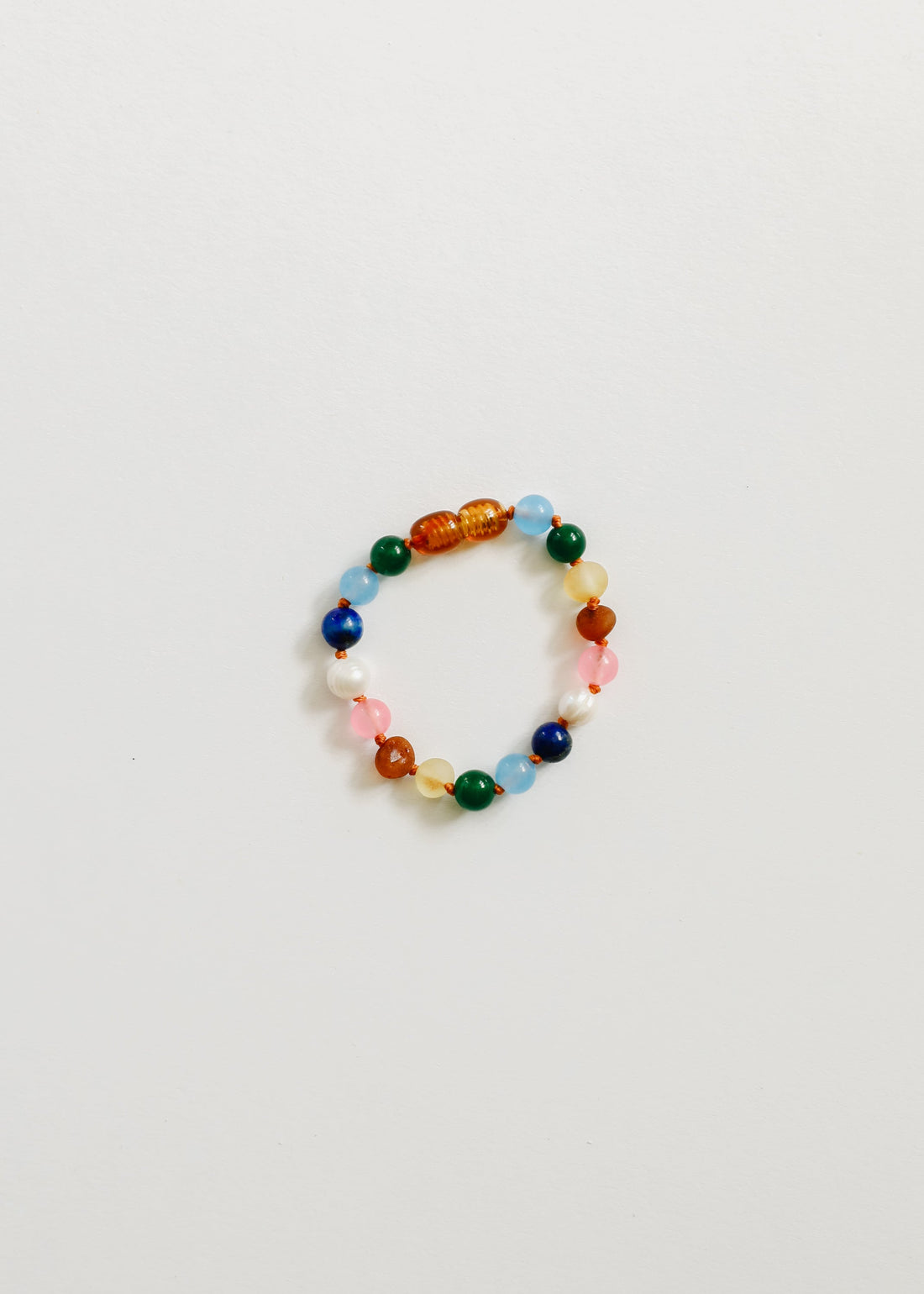 Raw Baltic Amber and Pearl Bracelet + Sweet Pink Gemstones by CanyonLeaf