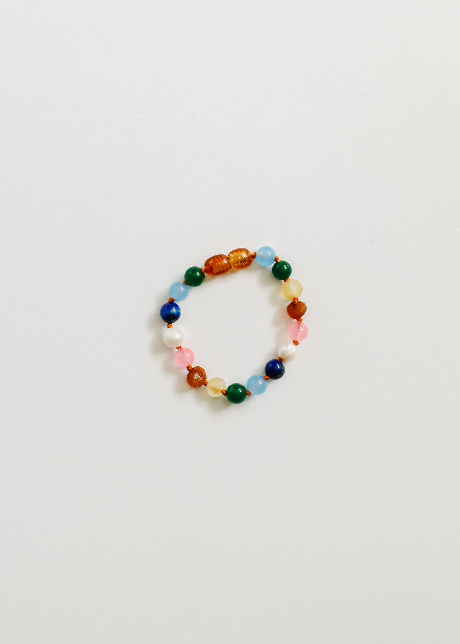 Raw Baltic Amber and Pearl Bracelet + Sweet Pink Gemstones by CanyonLeaf