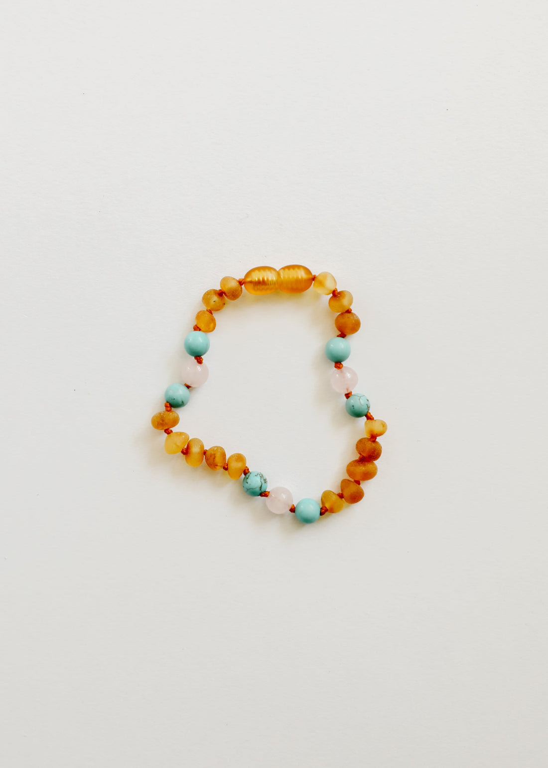 Raw Honey Baltic Amber and Natural Turquoise + Rose Quartz || Anklet or Bracelet by CanyonLeaf