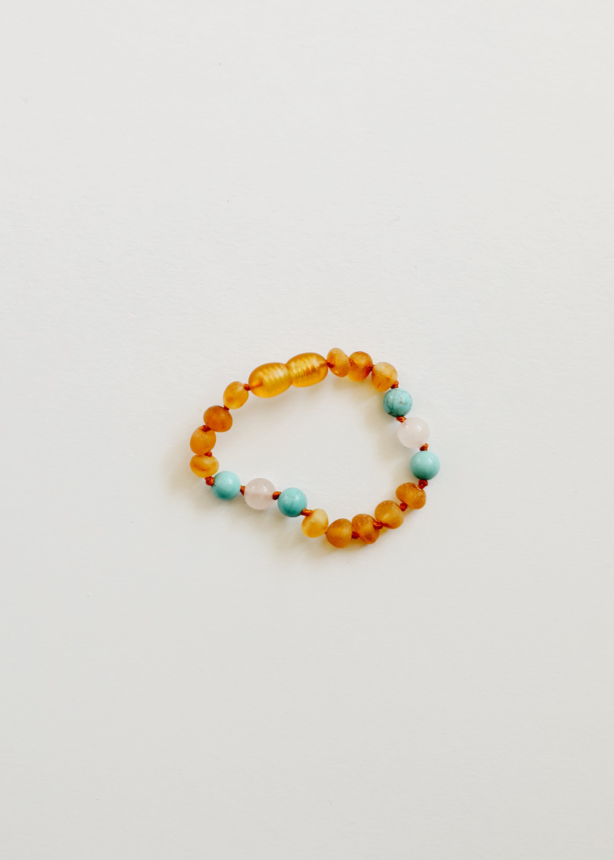 Raw Honey Baltic Amber and Natural Turquoise + Rose Quartz || Anklet or Bracelet by CanyonLeaf