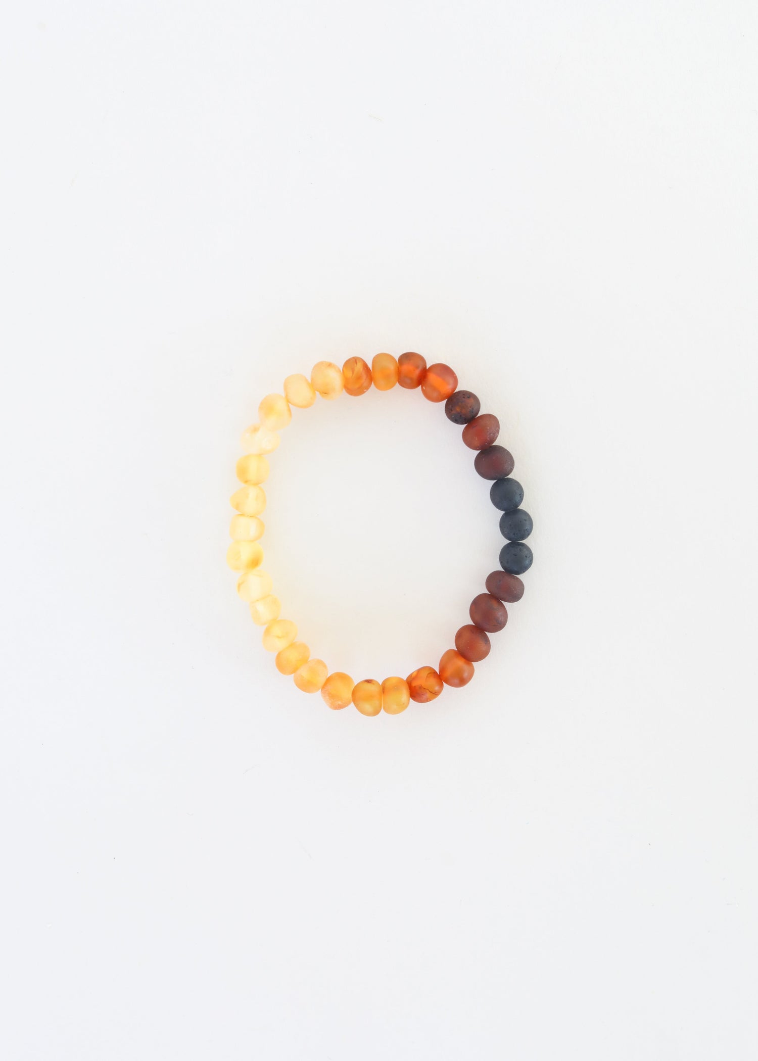 Natural Turquoise + Ombre + Raw Amber with Rose Quartz || Adult Bracelet Set by CanyonLeaf