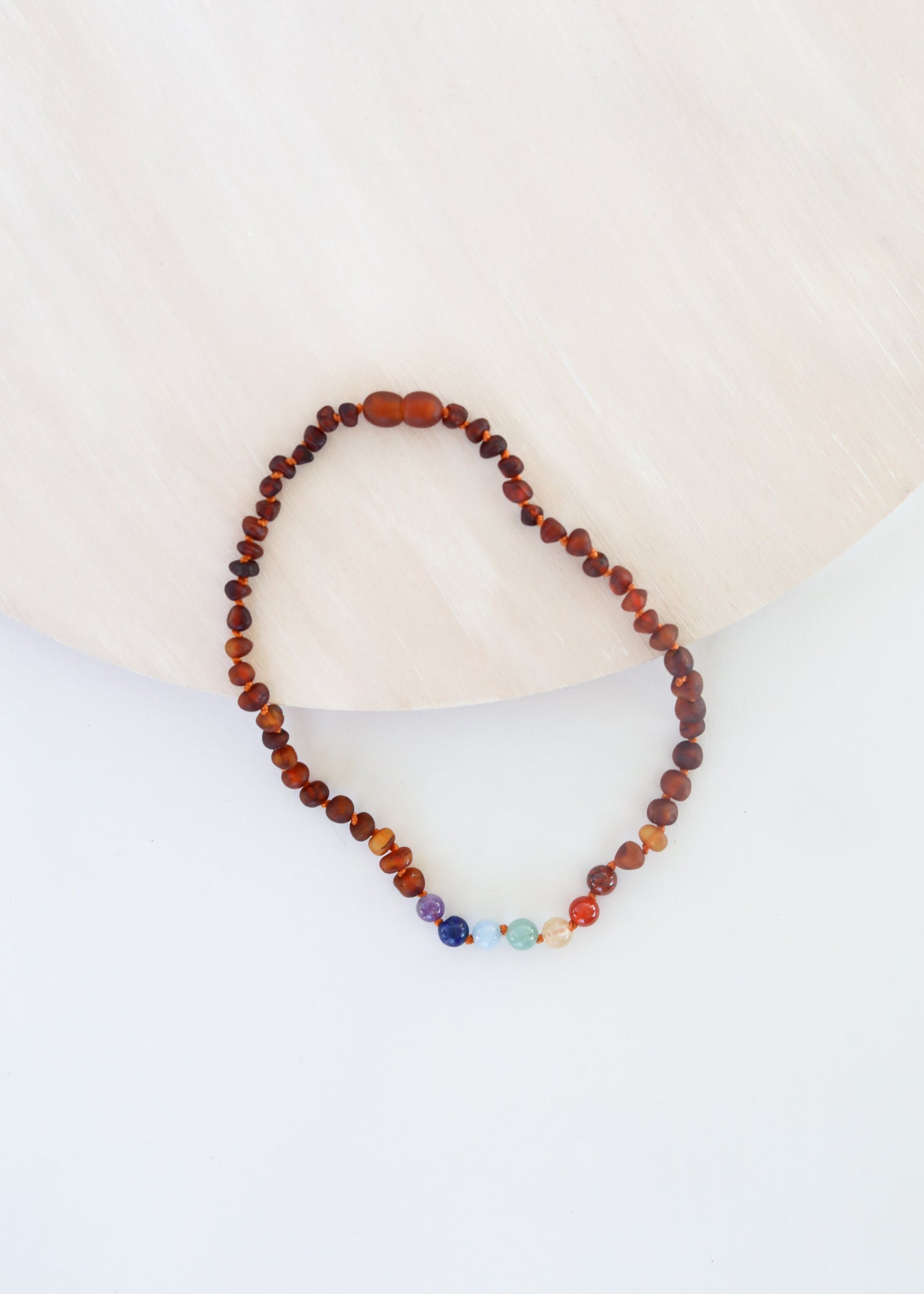 Raw Cognac Baltic Amber + CHAKRA Crystals || Necklace by CanyonLeaf