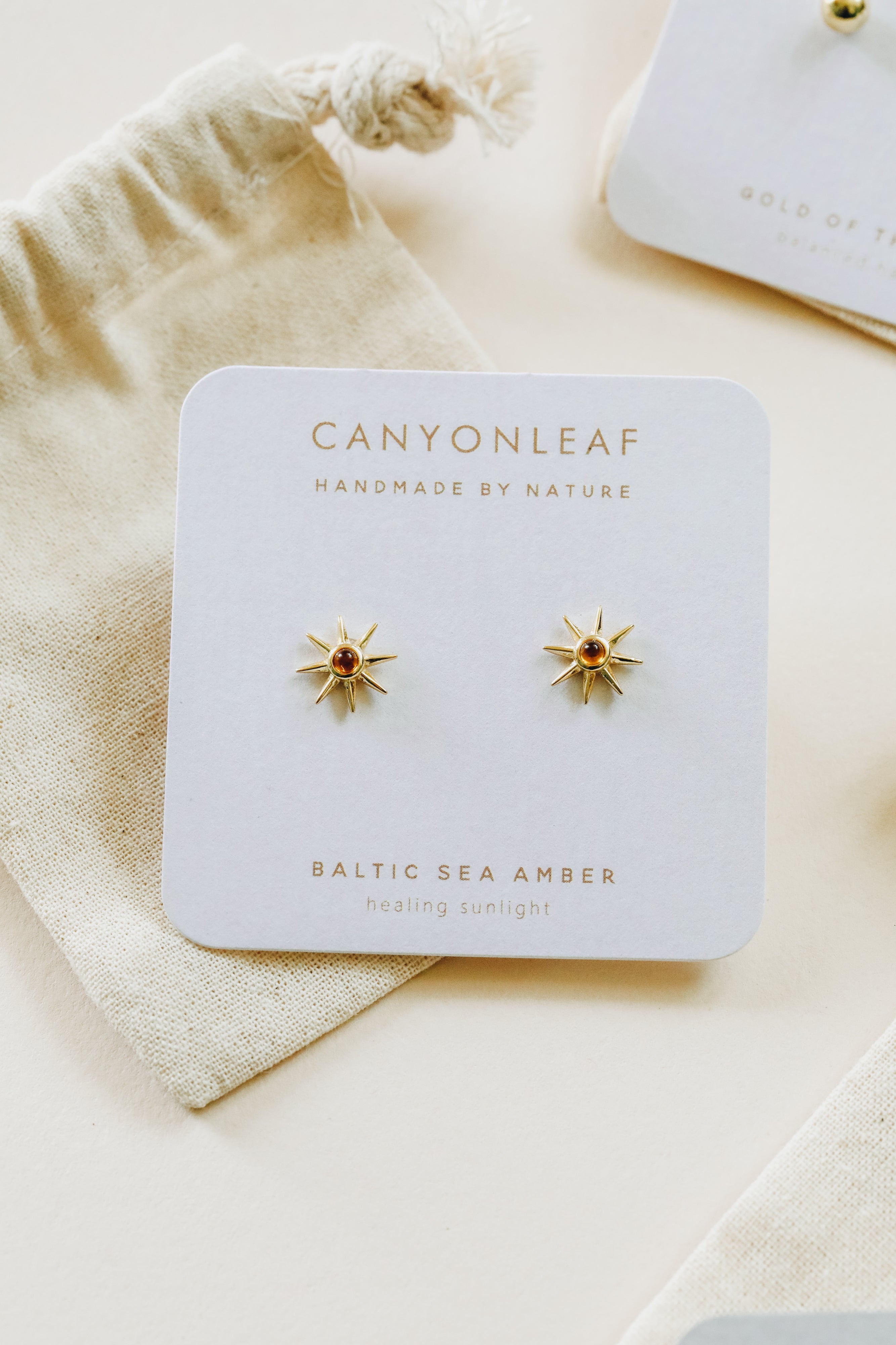 18K Gold Vermeil + Baltic Sea Amber || Sunshine Earrings by CanyonLeaf