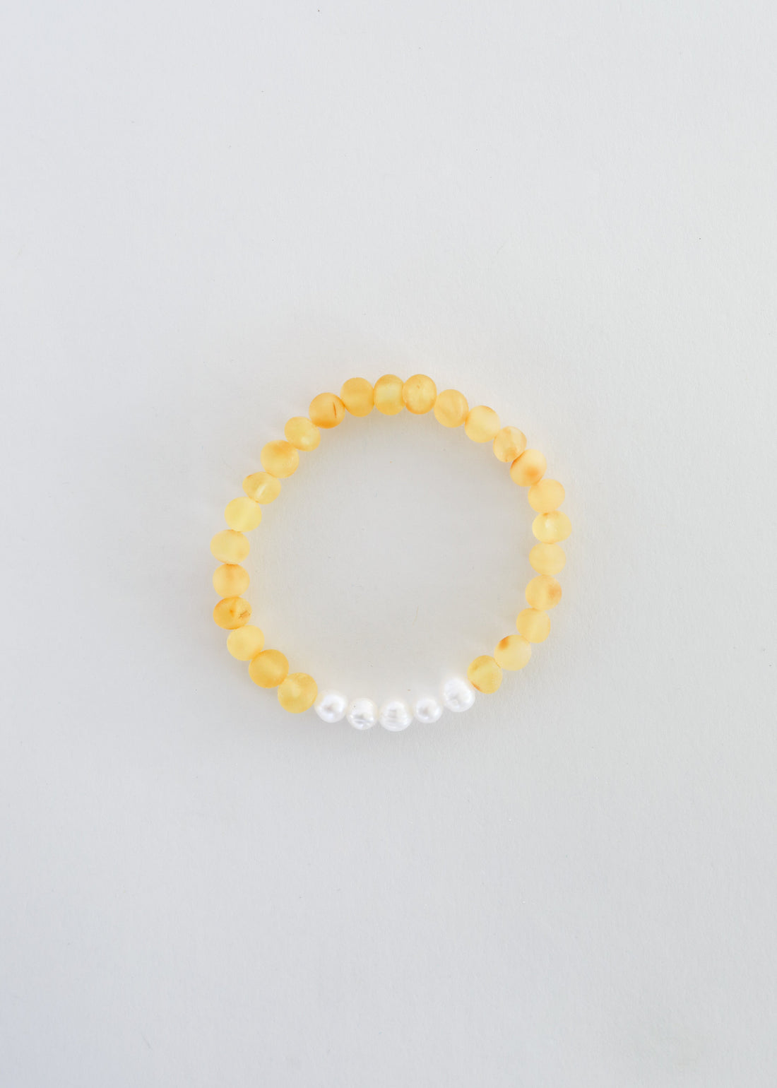 Raw Honey Baltic Amber + Pearls || Adult Bracelet by CanyonLeaf