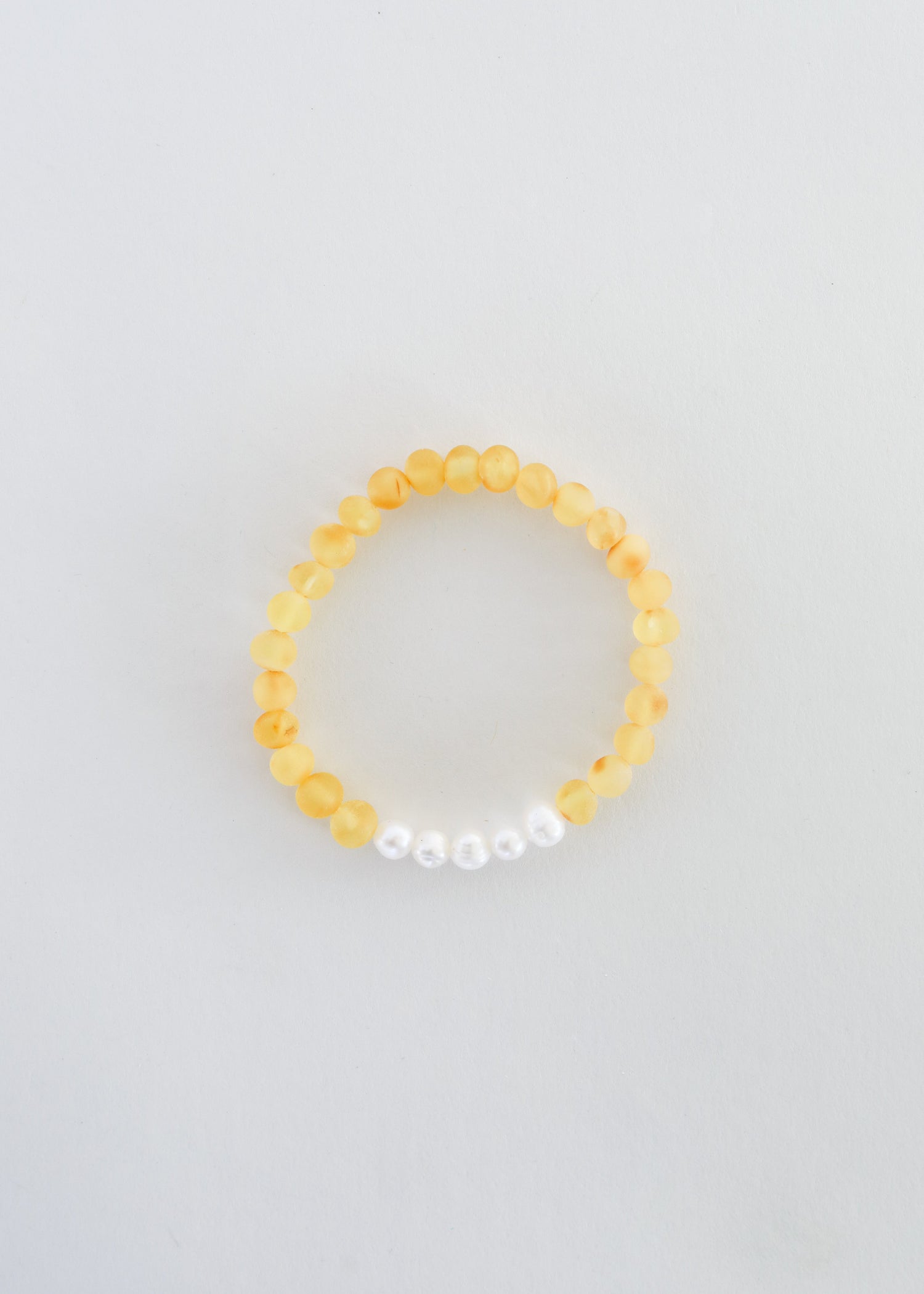 Raw Honey Baltic Amber + Pearls || Adult Bracelet by CanyonLeaf