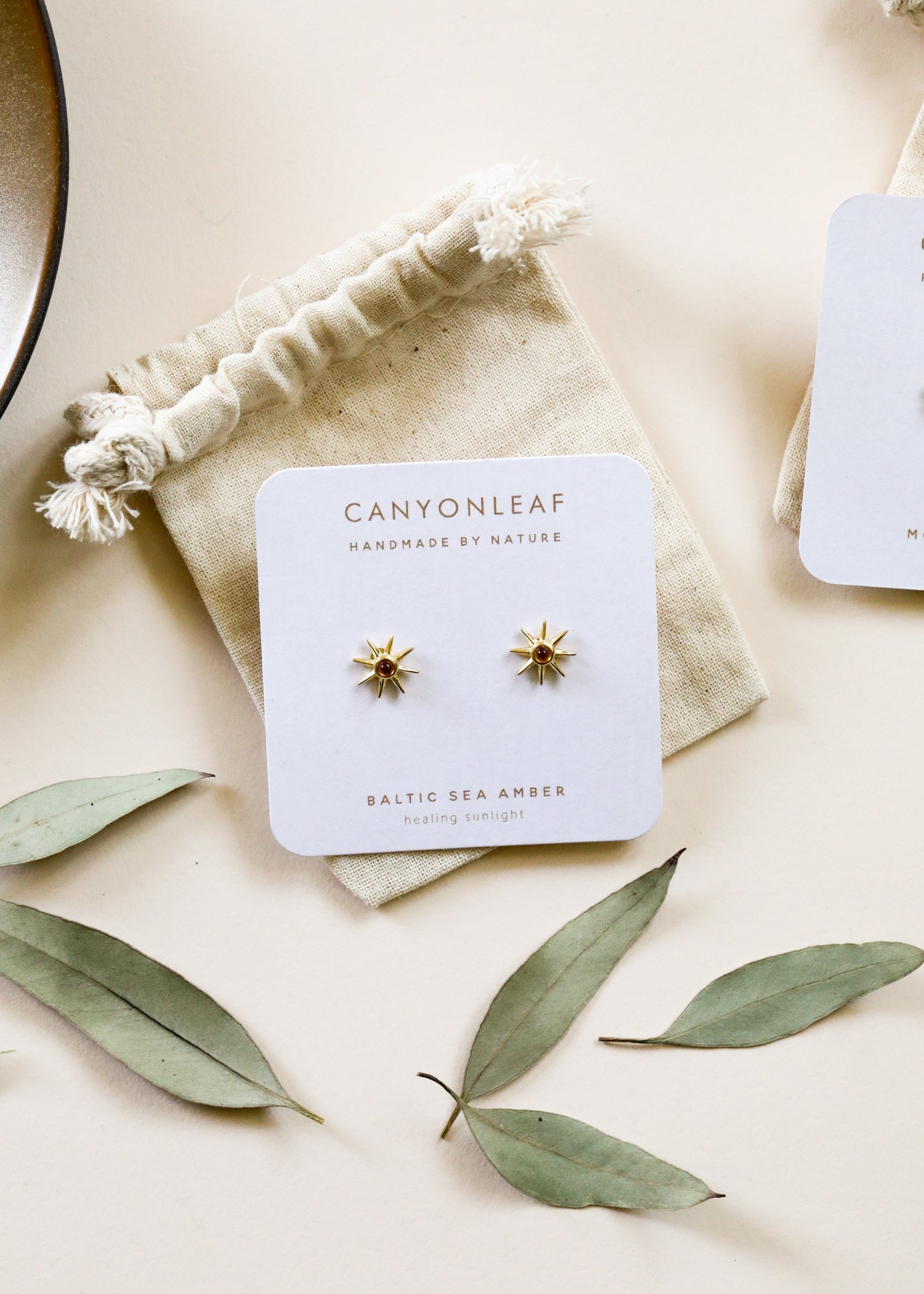 18K Gold Vermeil + Baltic Sea Amber || Sunshine Earrings by CanyonLeaf