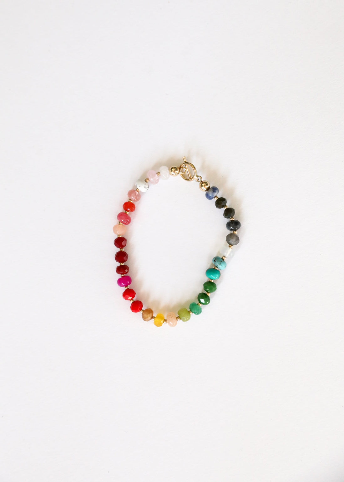 Natural Gemstone Bracelet + 14k Gold Filled Toggle : Paradise by CanyonLeaf