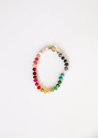 Natural Gemstone Bracelet + 14k Gold Filled Toggle : Paradise by CanyonLeaf