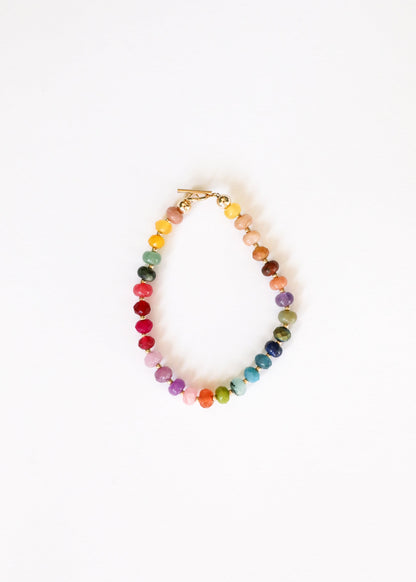 Natural Gemstone Bracelet + 14k Gold Filled Toggle : Gold Rush by CanyonLeaf