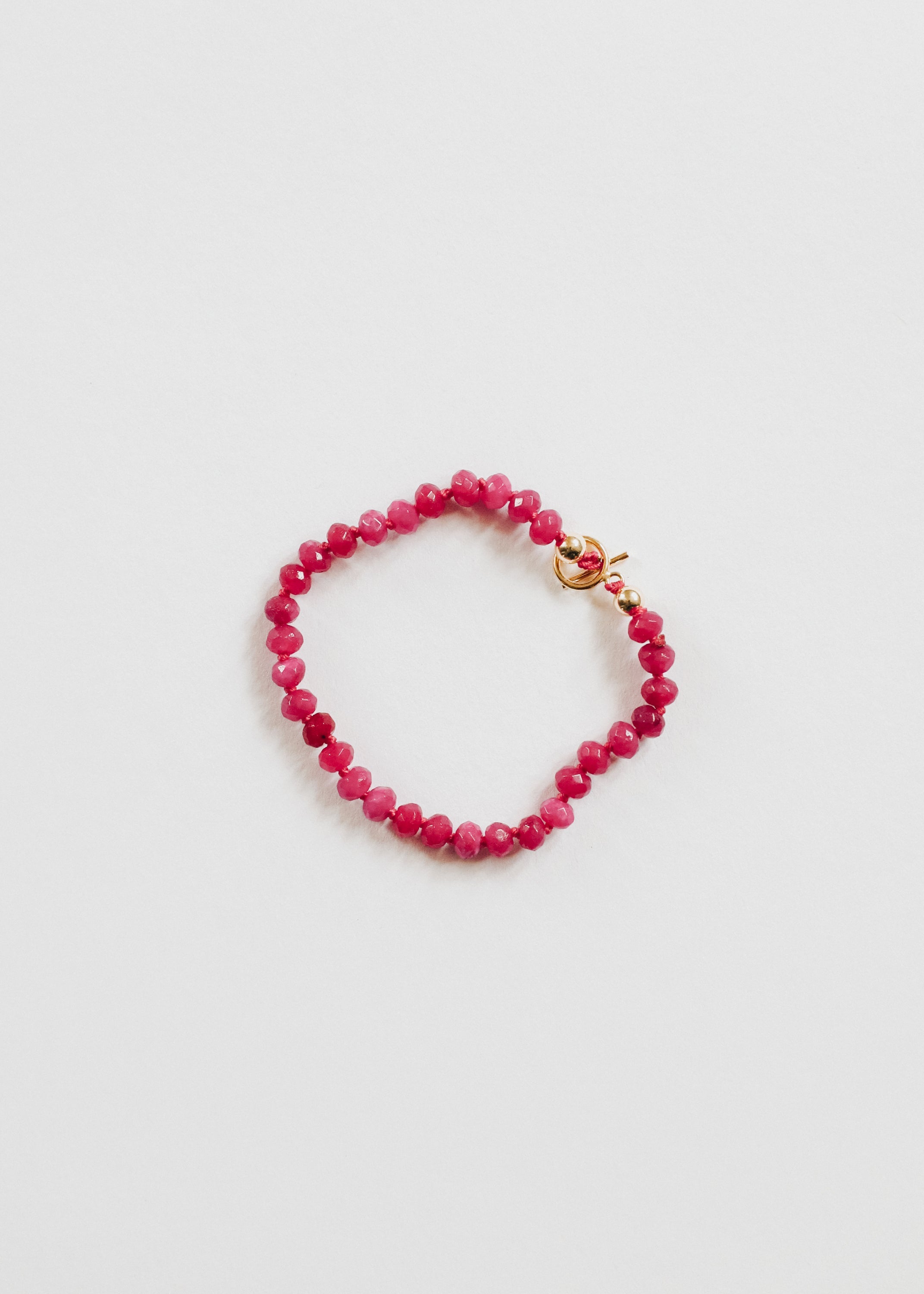 Pink Jade + 14k Gold Filled Toggle || Gemstone Bracelet or Anklet by CanyonLeaf