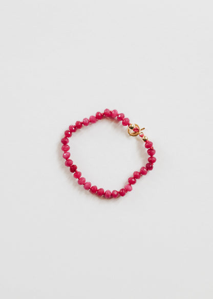 Pink Jade + 14k Gold Filled Toggle || Gemstone Bracelet or Anklet by CanyonLeaf