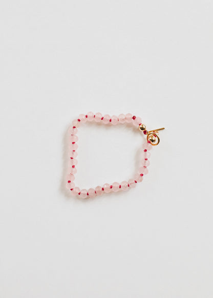 Natural Rose Quartz + 14k Gold Filled Toggle || Gemstone Bracelet by CanyonLeaf