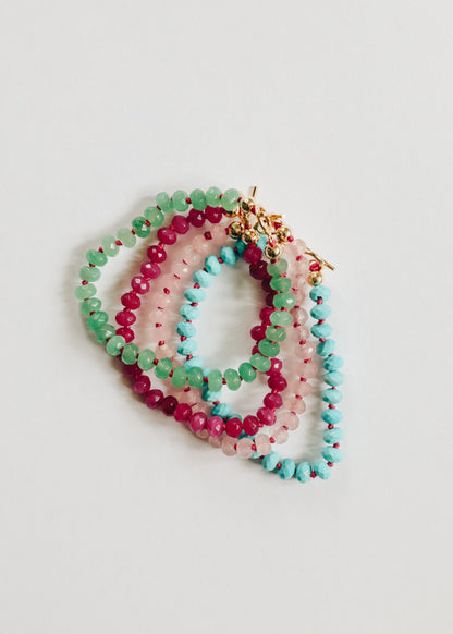 Turquoise + 14k Gold Filled Toggle || Gemstone Bracelet or Anklet by CanyonLeaf