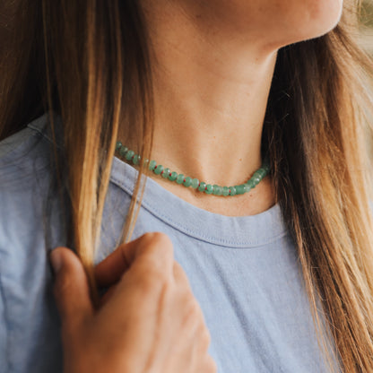 Natural Aventurine + 14k Gold Filled Toggle || Gemstone Necklace by CanyonLeaf